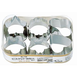霜鳥製作所 クインローズ 135 18-8 ビスケット抜型 6PC 大 S印 霜鳥製作所