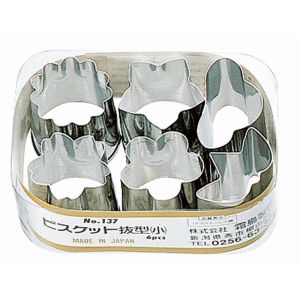 霜鳥製作所 クインローズ 137 18-8 ビスケット抜型 小 6PC S印 霜鳥製作所
