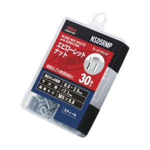 ロブテックス LOBTEX ロブテックス NSD5RMP エビ ローレットナット 平頭 スチール製 エコパック 板厚2.5 M5X0.8 30個入