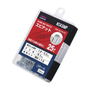 ロブテックス LOBTEX ロブテックス NSK6MP エビ ブラインドナット エビナット 薄頭 スチール製 エコパック 板厚3.2 M6X1.0 25個入