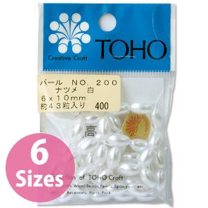 トーホー TOHO トーホー ナツメパール 約6×10mm 白 約43個入り No.200