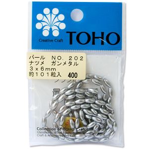 トーホー TOHO トーホー ナツメパール 約3×6mm ガンメタル 約101個入り No.202