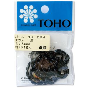 トーホー TOHO トーホー ナツメパール 約3×6mm 黒 約101個入り No.204