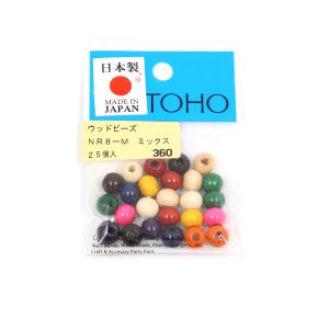 トーホー トーホー ウッドビーズ 8mm ミックスカラー 25個入 NR8-M