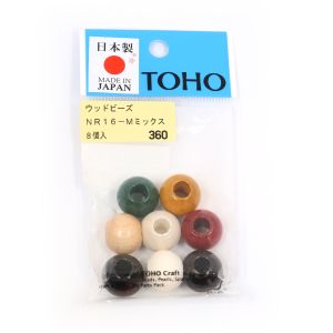 トーホー トーホー ウッドビーズ 16mm ミックスカラー 8個入 NR16-M