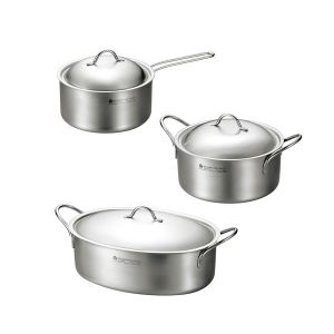 よこやま よこやま 燕熟の技 クローバー 3LAYERS 片手鍋 18cm 両手鍋 20cm オーバルパン 28cm EJSA-3000