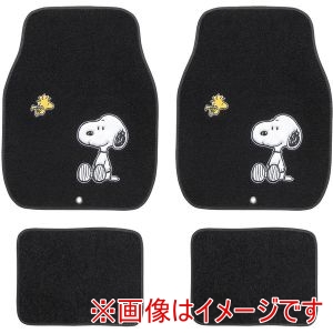 ボンフォーム BONFORM ボンフォーム 6460-07BK カーマット スヌーピープレーン 4点セット ウッドストック1台分 裏面スパイク加工 滑りにくい