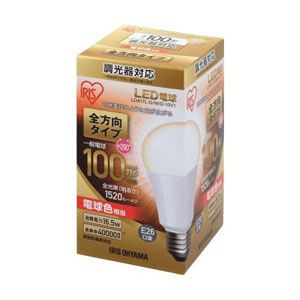 アイリスオーヤマ IRIS アイリスオーヤマ LDA17L-G/W/D-10V1 LED電球 E26 全方向 調光 100形相当 電球色