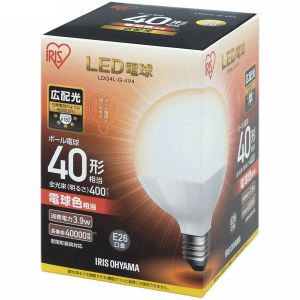 アイリスオーヤマ IRIS LED電球 ボール電球 40形相当 電球色 LDG4L-G-4V4