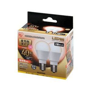 アイリスオーヤマ IRIS LED電球 E17 全方向 40形相当 電球色 2個セット LDA4L-G-E17/W-4T52P
