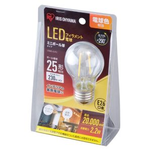 アイリスオーヤマ アイリスオーヤマ LDG2L-G-FC ミニボール球 E26 25W相当 電球色