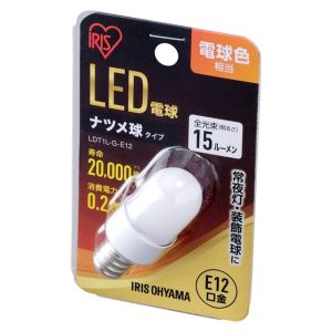 アイリスオーヤマ IRIS アイリスオーヤマ LDT1L-G-E12 ナツメ球 E12 電球色