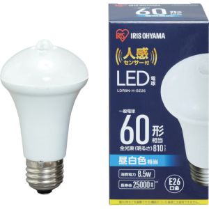 アイリスオーヤマ IRIS アイリスオーヤマ LDR9N-H-SE25 LED電球人感センサー付 E26 60形相当 昼白色 810lm
