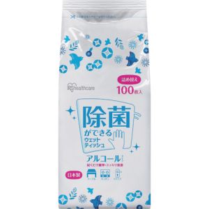 アイリスオーヤマ IRIS アイリスオーヤマ WTT-100A 288652 除菌ができるウエットティッシュ 詰め替え用 アルコールタイプ 100枚