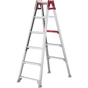 長谷川化学工業 ハセガワ ハセガワ RYRE-18 階段用脚部伸縮式アルミはしご兼用脚立 RYRE型 6段 メーカー直送 代引不可 北海道沖縄離島不可