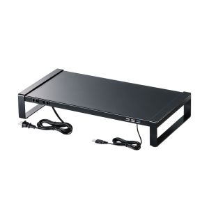 サンワサプライ SANWA SUPPLY サンワサプライ MR-LC204BKN 机上ラック 電源タップ USBハブ付き W500