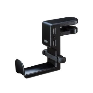 サンワサプライ SANWA SUPPLY サンワサプライ PDA-STN29BK ヘッドホンフック 回転式 USBポート付き