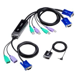 サンワサプライ SANWA SUPPLY サンワサプライ SW-KVM2WVUN2 パソコン 自動切替器 手元スイッチ付き 2:1