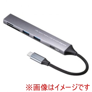 サンワサプライ サンワサプライ USB-5TCPC28GM USB 5Gbps 3ポート スリム ハブ カードリーダー付き