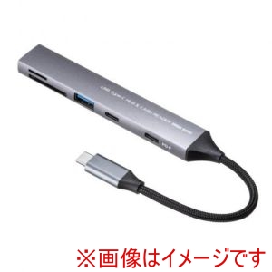 サンワサプライ サンワサプライ USB-5TCPC29GM USB 5Gbps 3ポート スリム ハブ カードリーダー付き