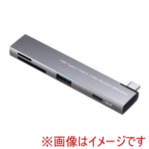 サンワサプライ サンワサプライ USB-5TCPC30GM USB 5Gbps 2ポート スリムハブ カードリーダー付き
