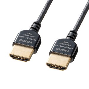 サンワサプライ SANWA SUPPLY サンワサプライ KM-HD20-PSS10 プレミアムHDMIケーブル スーパースリムタイプ