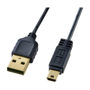 サンワサプライ SANWA SUPPLY サンワサプライ KU-SLAMB505BKK 極細ミニUSBケーブル ミニBタイプ