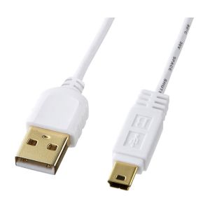 サンワサプライ SANWA SUPPLY サンワサプライ KU-SLAMB525WK 極細ミニUSBケーブル