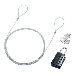 サンワサプライ SANWA SUPPLY サンワサプライ SL-82 セキュリティワイヤー NobleWedgeスロット対応 ダイヤル錠