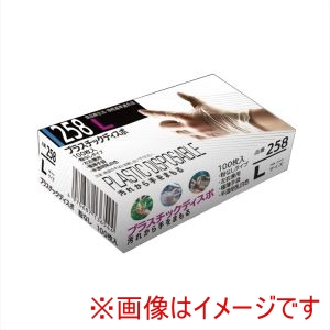 おたふく手袋 OTAFUKU おたふく #258 プラスチックディスポ 粉無 Lサイズ 100枚入