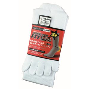 おたふく手袋 おたふく手袋 S-396 フィットスピリッツ 5本指 3足 ホワイト