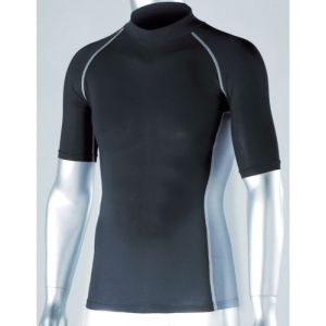 おたふく手袋 メール便1個対象 おたふく JW-624 冷感 消臭 パワーストレッチ 半袖 ハイネック 黒 LLサイズ