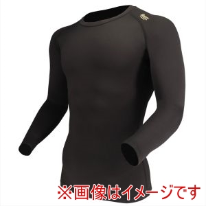 おたふく手袋 OTAFUKU おたふく手袋 JW-248 BT パワーストレッチ サーモ エボ クルーネック シャツ ブラック L
