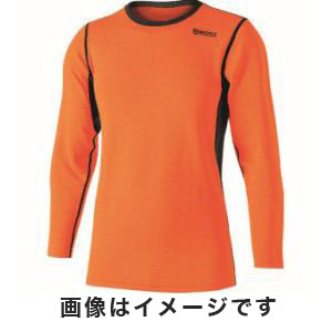 おたふく手袋 OTAFUKU おたふく手袋 JW-180-48-L BT デュアルブラッシュド ヘビーウェイト クルーネックシャツ オレンジ/ブラック L