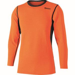 おたふく手袋 OTAFUKU おたふく JW-180-48-3L BT デュアルブラッシュド ヘビーウェイト クルーネックシャツ オレンジ/ブラック 3L