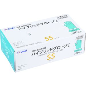 オオサキメディカル オオサキメディカル 70022 ハイブリッドグローブI SS ブルー 200枚入