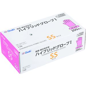 オオサキメディカル オオサキメディカル 70026 ハイブリッドグローブI SS ピンク 200枚入