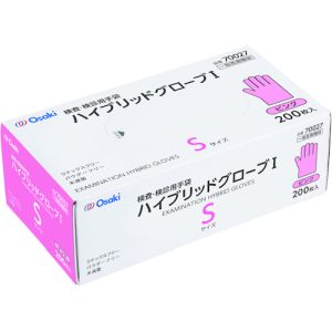 オオサキメディカル オオサキメディカル 70027 ハイブリッドグローブI S ピンク 200枚入
