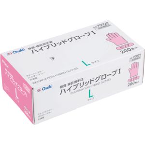 オオサキメディカル オオサキメディカル 70029 ハイブリッドグローブI L ピンク 200枚入