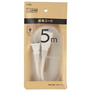 オーム電機 OHM オーム電機 5m 延長コード HS-T15EDLP22