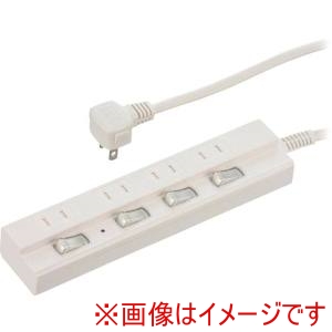 オーム電機 OHM オーム電機 HS-TPK43W-22 4口3m節電タップ雷ガード付22