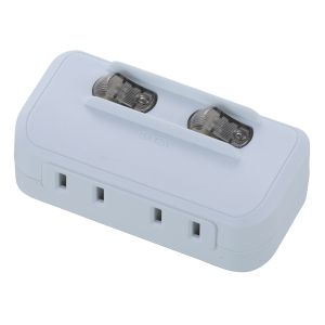 オーム電機 OHM オーム電機 HS-A1758W LED個別スイッチ付き 節電タップ 2個口 00-1758