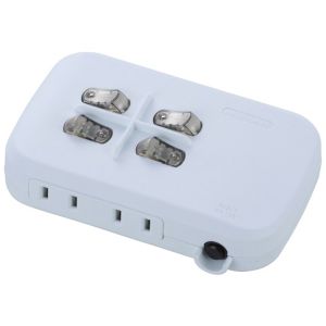 オーム電機 OHM オーム電機 HS-A1759W LED個別スイッチ付き 節電タップ 4個口 00-1759