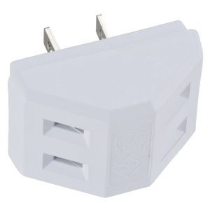 オーム電機 OHM オーム電機 HS-TM2SA1-W 三角2口タップ 白 00-1815