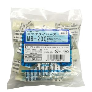 オーム電機 OHM オーム電機 ロックタイベース MB-20 クリア 100個入 00-9602 MB-20C(Z)