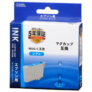 オーム電機 OHM オーム電機 INK-EMUG-C エプソン互換インク マグカップ シアン