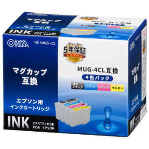 オーム電機 OHM オーム電機 INK-EMUG-4CL エプソン汎用インク マグカップ 4色パック