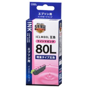 オーム電機 OHM オーム電機 エプソン互換 ICLM80L 染料ライトマゼンタ 01-4143 INK-E80LB-LM