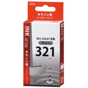 オーム電機 OHM オーム電機 キヤノン互換 BCI-321GY 染料グレー 01-4150 INK-C321B-GY