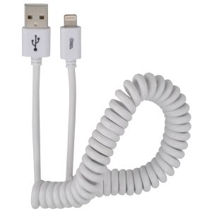 オーム電機 OHM オーム電機 AudioComm カール式 ライトニングケーブル 1.8m 01-7031 IP-C18CLH-W